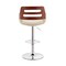 Armen Living Karter Adjustable Cream Faux Leather and Walnut Wood Bar Stool with Chrome Base LCKTBAWACR - alternate 8